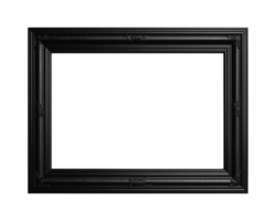 a black rectangular frame isolated on a transparent background, png