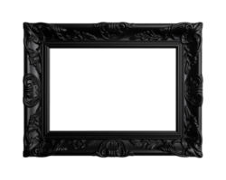 a black rectangular frame isolated on a transparent background, png