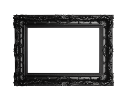 a black rectangular frame isolated on a transparent background, png