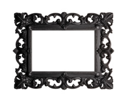 a black rectangular frame isolated on a transparent background, png