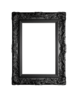 a black rectangular frame isolated on a transparent background, png