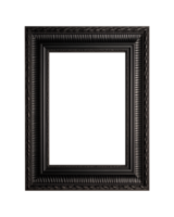 a black rectangular frame isolated on a transparent background, png