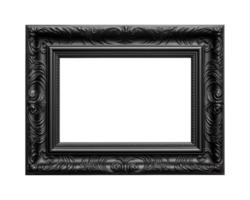 a black rectangular frame isolated on a transparent background, png