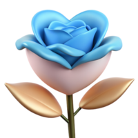 Get mesmerized by the exquisite beauty of a 3D image of a love rose, radiating romance and elegance in every petal. Perfect for expressing affection png