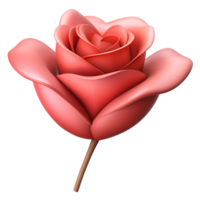 Get mesmerized by the exquisite beauty of a 3D image of a love rose, radiating romance and elegance in every petal. Perfect for expressing affection png