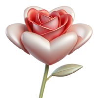 Get mesmerized by the exquisite beauty of a 3D image of a love rose, radiating romance and elegance in every petal. Perfect for expressing affection png