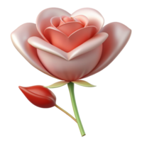 Get mesmerized by the exquisite beauty of a 3D image of a love rose, radiating romance and elegance in every petal. Perfect for expressing affection png