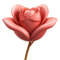 Get mesmerized by the exquisite beauty of a 3D image of a love rose, radiating romance and elegance in every petal. Perfect for expressing affection png