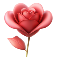 krijgen gebiologeerd door de voortreffelijk schoonheid van een 3d beeld van een liefde roos, uitstralend romance en elegantie in elke bloemblad. perfect voor uitdrukken genegenheid png