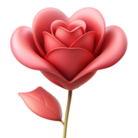 Get mesmerized by the exquisite beauty of a 3D image of a love rose, radiating romance and elegance in every petal. Perfect for expressing affection png