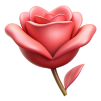 Get mesmerized by the exquisite beauty of a 3D image of a love rose, radiating romance and elegance in every petal. Perfect for expressing affection png