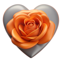 Get mesmerized by the exquisite beauty of a 3D image of a love rose, radiating romance and elegance in every petal. Perfect for expressing affection png