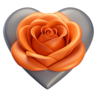 Get mesmerized by the exquisite beauty of a 3D image of a love rose, radiating romance and elegance in every petal. Perfect for expressing affection png