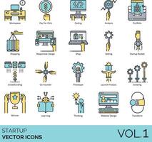 startup icon set vector