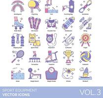 sport equipment icons vector