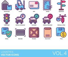 conjunto de iconos logísticos vector