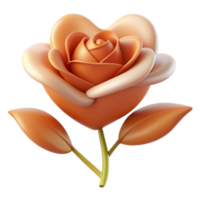 Get mesmerized by the exquisite beauty of a 3D image of a love rose, radiating romance and elegance in every petal. Perfect for expressing affection png