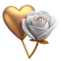 Get mesmerized by the exquisite beauty of a 3D image of a love rose, radiating romance and elegance in every petal. Perfect for expressing affection png