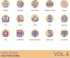 Game design icon set vector