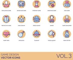 Game design icon set vector