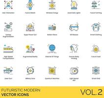 futuristic modern icon set vector