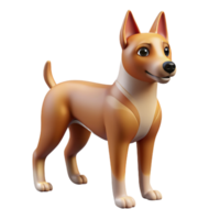 Stunning 3D image of a beautiful dog, showcasing intricate details and lifelike rendering. Perfect for digital design projects png