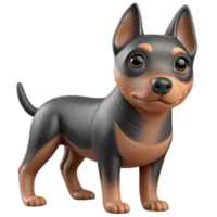 Stunning 3D image of a beautiful dog, showcasing intricate details and lifelike rendering. Perfect for digital design projects png