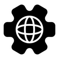 Globe Labour day icon illustration vector