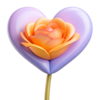 Get mesmerized by the exquisite beauty of a 3D image of a love rose, radiating romance and elegance in every petal. Perfect for expressing affection png