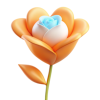 Get mesmerized by the exquisite beauty of a 3D image of a love rose, radiating romance and elegance in every petal. Perfect for expressing affection png