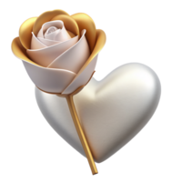 Get mesmerized by the exquisite beauty of a 3D image of a love rose, radiating romance and elegance in every petal. Perfect for expressing affection png