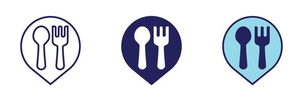 Restauran Pin Icon - Navigation Set vector