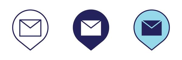 Mail Station Pin Icon - Navigation Set vector