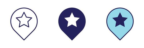 Pin Recomendation Star Icon - Navigation Set vector