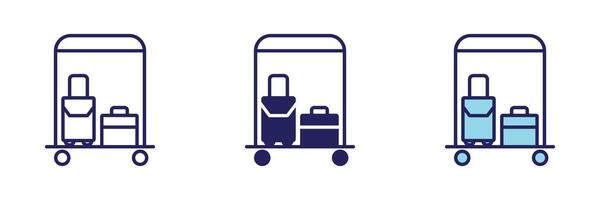 Trolley Luggage Cart Hotel Icon - Navigation Set vector