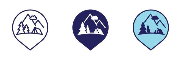 Mountain Pin Icon - Navigation Set vector