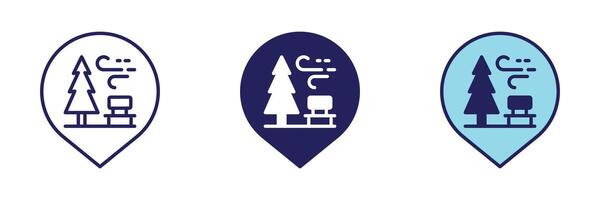 City Park Pin Icon - Navigation Set vector