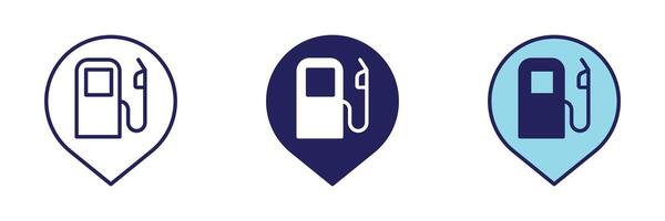 Gas Station Pin Icon - Navigation Set vector