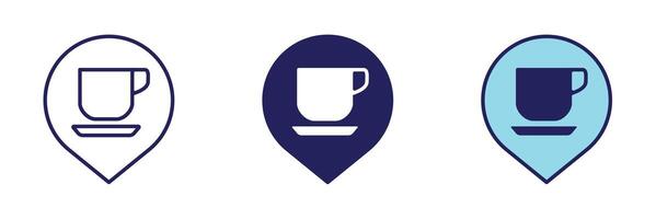 Cafe Pin Icon - Navigation Set vector