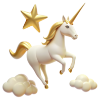 Beautfiful 3D Unicorn image png