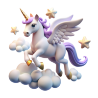 bellissimo 3d unicorno Immagine png