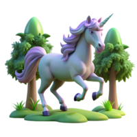 hermoso 3d unicornio imagen png