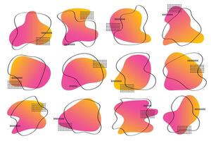 conjunto de gráfico elementos fluido líquido formas y moderno resumen geométrico líneas. vector