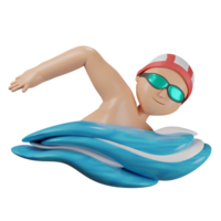 3D illustration sport icon swimming png