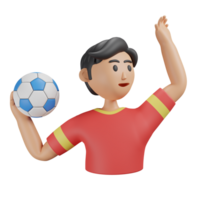 3D illustration sport icon handball png