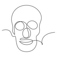 Skull one line art design vector