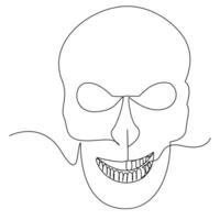 Skull one line art design vector
