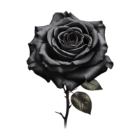 Frais noir Rose isolé sur transparent Contexte png