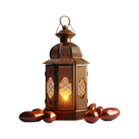 Islamic ramadan kareem lantern on transparent background png