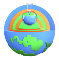 3D illustration education icon earth science png